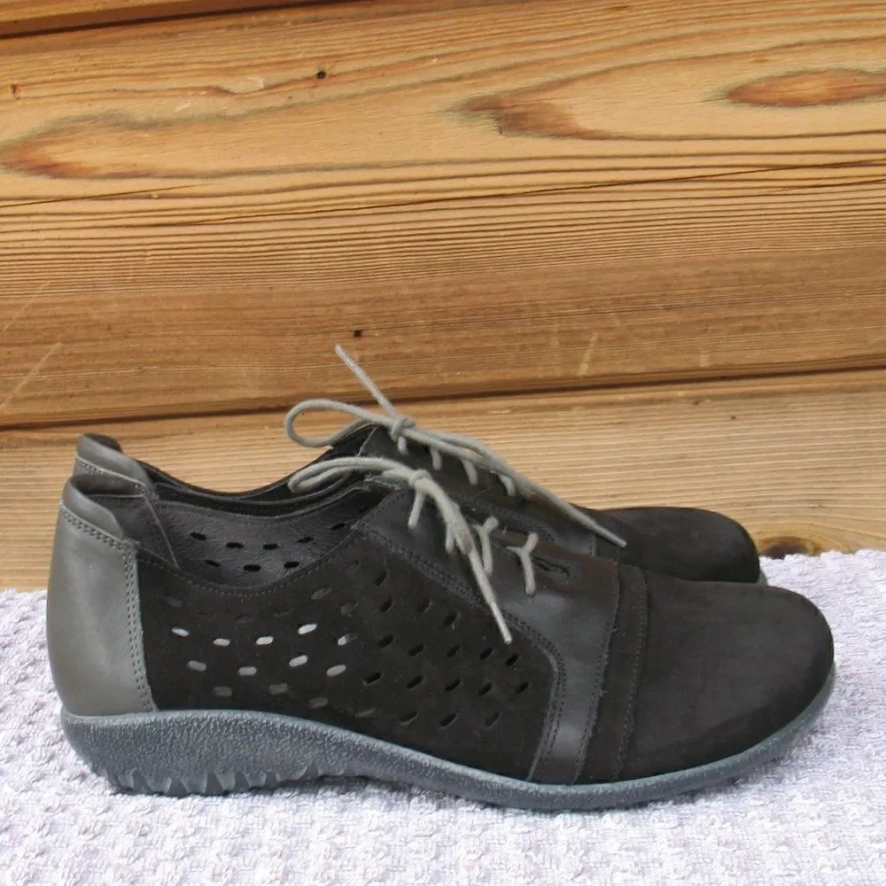 Naot Black Lalo Perforated Sneakers Shoes 6.5
